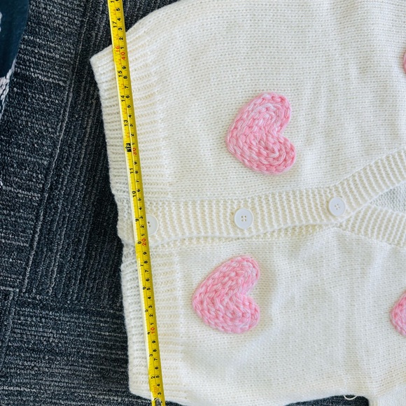 Luna Ivy Pink heart Cardigan XS - Picture 7 of 8